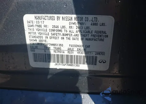 2017 Infiniti Q50 3.0T Red Sport 400 from USA, damaged, VIN JN1FV7AP7HM851350